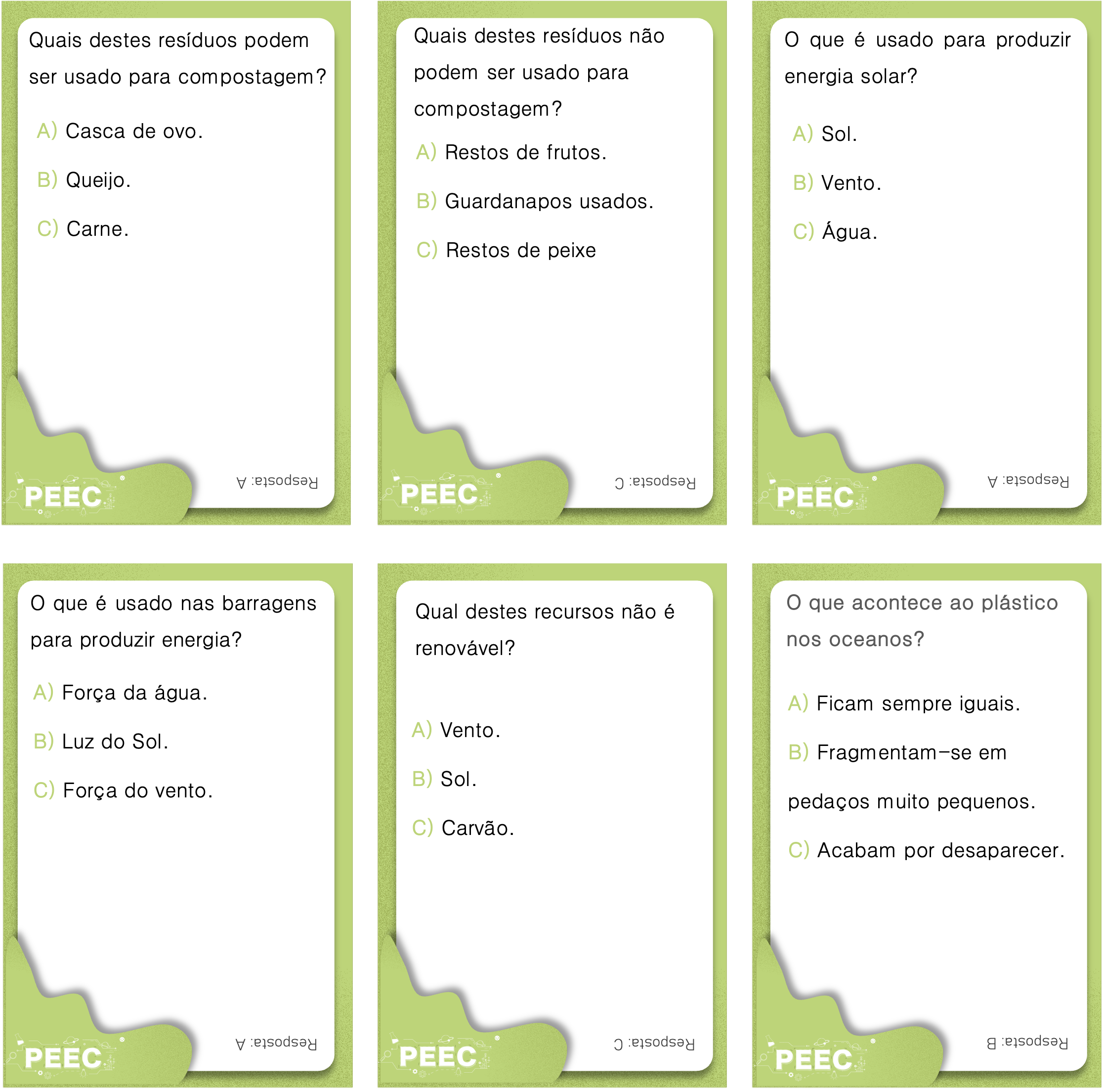 imagem das cartas e caixas da atividade