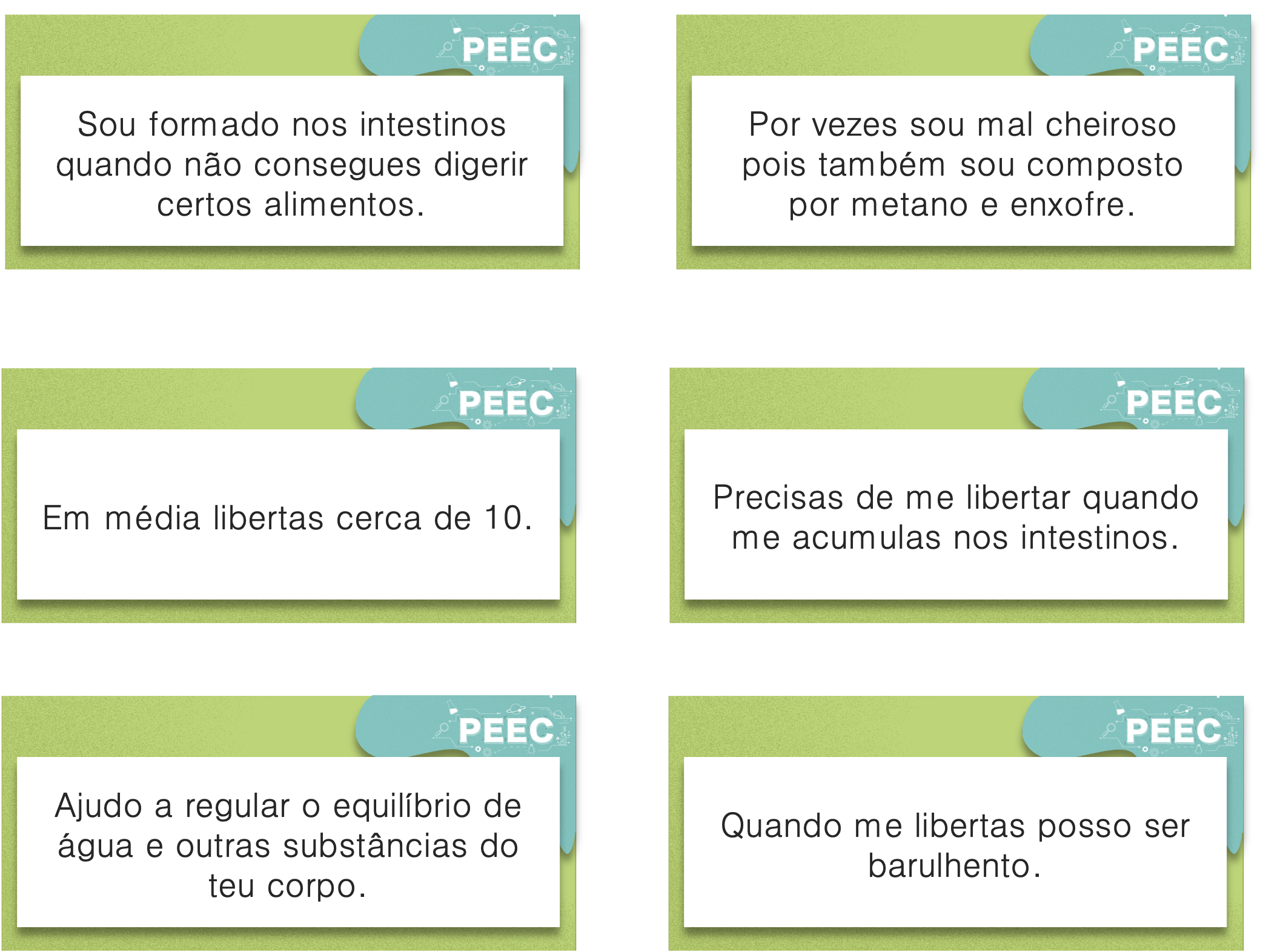 imagem das cartas e caixas da atividade