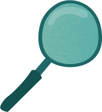 ilustração decorativa de uma lupa