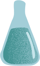 ilustração decorativa de um recipiente de laboratório